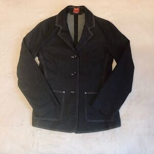 PRIVATE MEMBER WOMENS BLACK BUTTON DOWN JEAN JACKET/ Size Small
